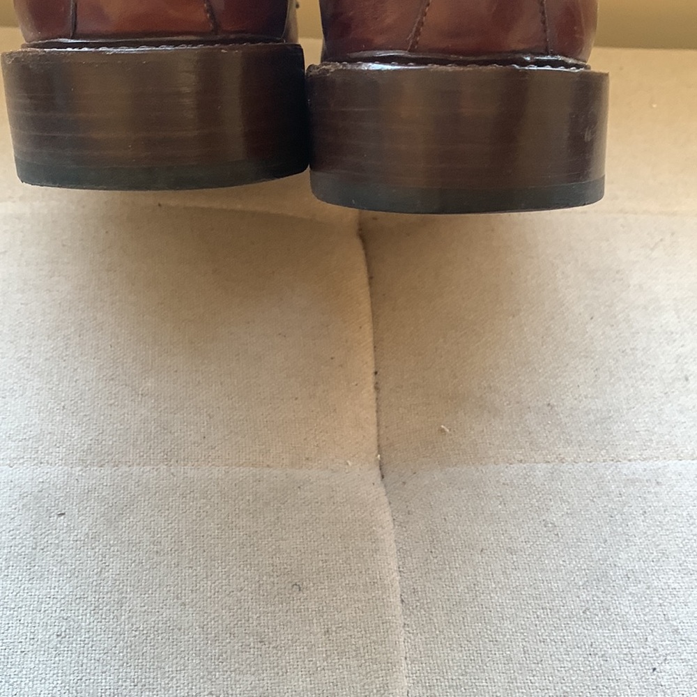 BERGAMO Men's Brown Lace-UP Oxford Dress Shoe Made In Italy Size 9.5 - Picture 8 of 15